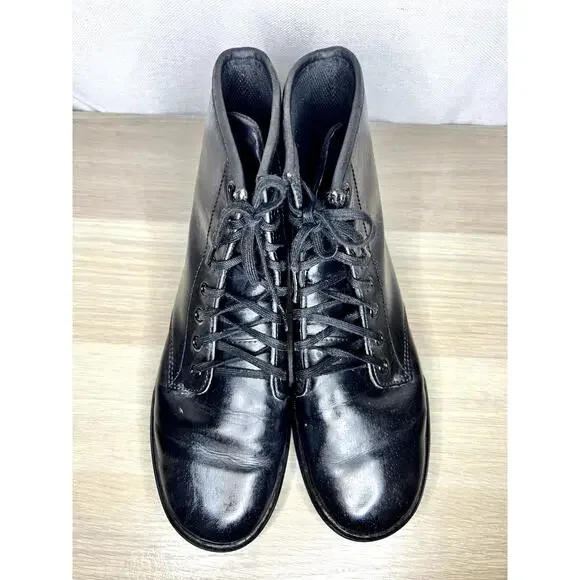 Doc Martens Sheridan Air Wair Black Leather Lace Up Combat Ankle Boots - Picture 8 of 10